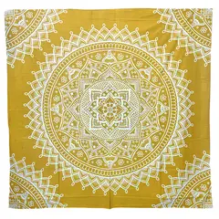 GENERICO - Mandala Manta Sábana Multiusos Manta para Playa Lanai de Algodón - Mostaza
