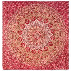 MAGE DISTRIBUTION - Mandala Manta Sábana Multiusos para Playa Bora Bora Rojo de Algodón