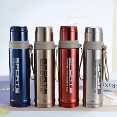 BAALATHKKO5 - Termo Líquido Tapa Plana Acero Inoxidable 750 Ml Thermos - Dorado