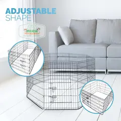 GENERICO - Cerco Modular reja jaula para mascota 60 x 60cm - plateado