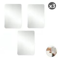 GENERICO - Kit x3 Espejos Adhesivo Rectangular Decorativo Sticker - 30cm x 20cm