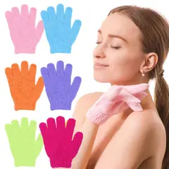 GENERICO - Kit x6 Guantes de Ducha Exfoliante - Colores variado