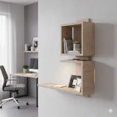 GENERICO - Repisa Flotante Asimétrica melamina Macadamia