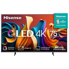 HISENSE - TELEVISOR HISENSE QLED 75 4K UHD GOOGLE TV 75QD6N -CONTROL DE VOZ MANOS LIBRES