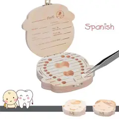 GENERICO - Caja Organizadora De Dientes De Bebé De Madera NIÑO