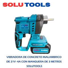 GENERICO - VIBRADORA DE CONCRETO INALAMBRICO DE 21V -4A CON MANGUERA DE 3 METROS
