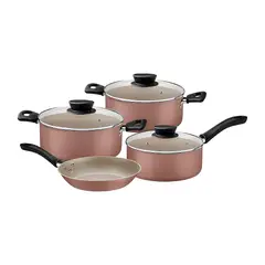 TRAMONTINA - Juego de Ollas Linz 7 Piezas Moca