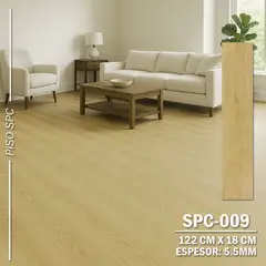 DECOKASA - Piso Vinilico SPC Decokasa Tránsito Alto Click 10 pzas - SPC-009