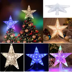 GENERICO - Estrella navideña decorativa para punta de árbol de navidad Multicolor