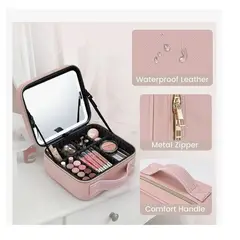 GENERICO - Maleta Organizador De Maquillaje con Espejo Recargable Y Luz Led
