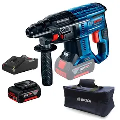 BOSCH - Rotomartillo Sds-plus 18V Brushless + Batería 4.0 Ah + Cargador + Bolso Bosch 0615.A50.0CK