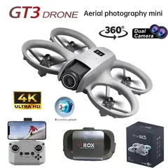 GENERICO - Dron GT3 Doble Cámara 4K Luces LED + CR + Lentes Realidad Virtual  VR VideoHD Foto 4K Navidad Genieka