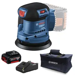 BOSCH - Lijadora Excéntrica 5" 18V Brushless + Batería 4.0 Ah + Cargador + Bolso 0615.A50.0CM