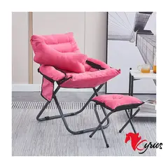 NO LOGO - SILLA PARA EXTERIORES PLEGABLE + REPOSA PIES + ALMOHADILLA