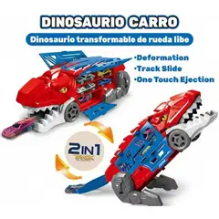 GENERICO - DINO TRUCK LANZA CARROS + 6 CARRITOS DE REGALO