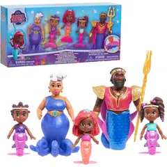 DISNEY PIXAR - La Sirenita Ariel & Familia Real cambia color – Set de 5 Figuras