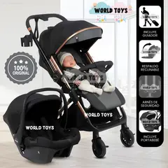 BABY - Coche Maleta Travel System «WIN PRO» con Portabebé Gray