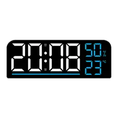 GENERICO - Reloj Digital LED de Pared y Escritorio 24 cm con Temperatura, Humedad y Doble Alarma