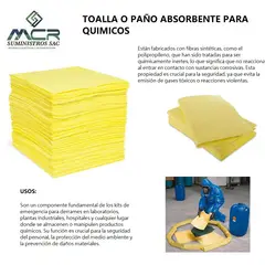 GENERICO - TOALLA O PAÑO ABSORBENTE DE HIDROCARBUROS PARA QUIMICO MEDIDA 39X45cm x3und