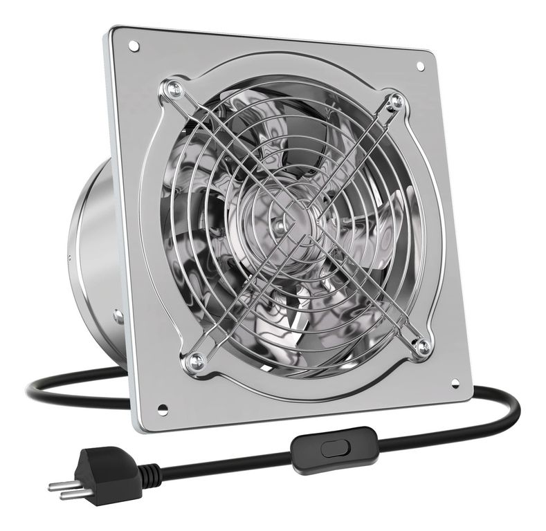 Extractor De Aire Ventilador Industrial 8inch 80w Con Enchuf