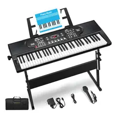 U BUY - Piano Teclado Musical Principiantes 61 Teclas Atril+soporte