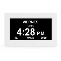GENERICO - Reloj Digital LifeClock con Pantalla 8” Táctil Alarma Voz Parlante y Recordatorio de Medicamentos