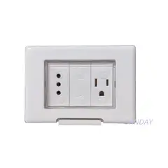 GENERICO - TAPA A PRUEBA DE AGUA Y TOMACORRIENTE DOBLE ( 3 LINEA + AMERICANO) TAPA BLANCA Y DADO BLANCO SANDAY