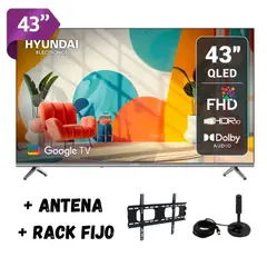 HYUNDAI - Televisor HYUNDAI 43 QLED Google TV HYLED4326QG + Ant + RACK