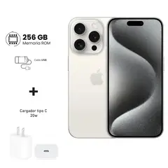 APPLE - Apple Iphone 15 Pro Max 256gb Blanco 5G + Kit de carga. Reacondicionado Grado A+ A2849