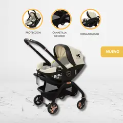 DOUX BEBE - Coche 3 en 1 con Accesorios DOUX BEBE «DONNA PRO» Kakhi