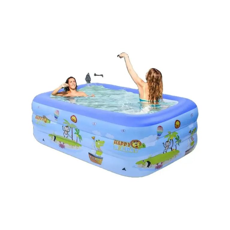 PISCINA INFLABLE RECTANGULAR CON DISEÑO 185x130x56 cm