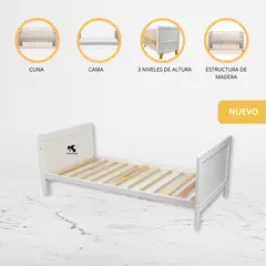 CARESTINO - Cuna Cama de Madera «Vigo» White
