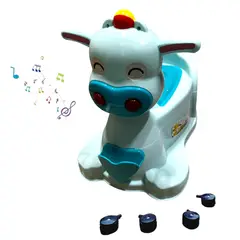 GENERICO - Torito montable bacín urinario montable con llantas y música Celeste