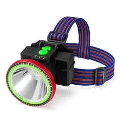 GENERICO - Linterna Frontal LED 150W Bossney con Foco Grande, Indicador Digital, Carga Tipo C y 3000 mAh IPX4