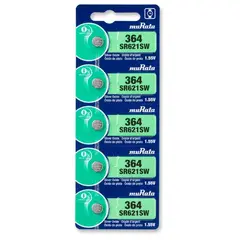 PREMIUM - PILAS Boton 364 SR621SW Alcalina MURATA X 5 UNIDADES