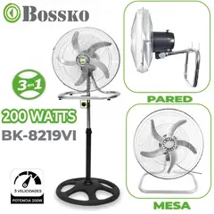 BOSSKO - Ventilador 18 Pulgadas 3 en 1 200 Watts BK-8219VI