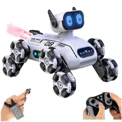 GENERICO - Perro robot acrobático musical luces y bota humo blanco