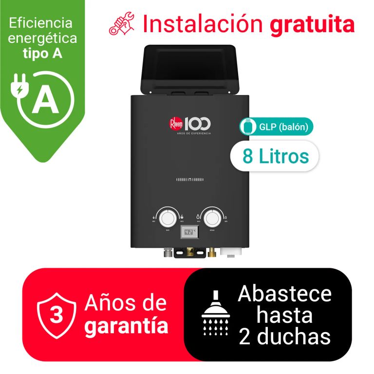 TERMA A GAS 8L GLP PREMIUM RHEEM - GAS DE BALÓN