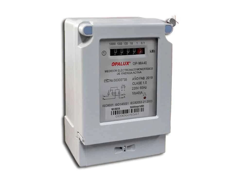 Medidor de Energía Eléctrica Monofásico Analógico 220V - Opalux OP-MA40