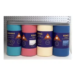 GOLDSUN - PACK DE SÁBANAS CON ELÁSTICO COLOR ENTERO EN KING