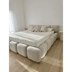 GENERICO - JUEGO DE DORMITORIO 2 PLAZAS SOFT CABECERA Y BOX TARIMA MILAN