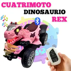 VOYAGE - CUATRIMOTO DINOSAURIO REX A BATERIA PARA NIÑOS CON CONTROL REMOTO - ROSADO