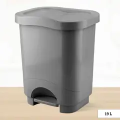 REY - Papelera automática Danubio Gris 19 Litros