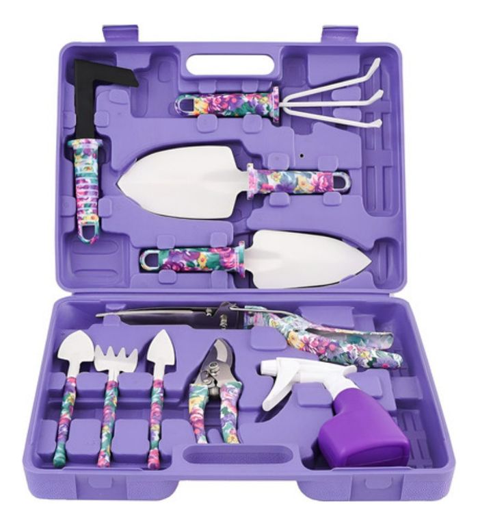 Juego De Herramientas De Jardín Violeta De 10 Pzs Lila