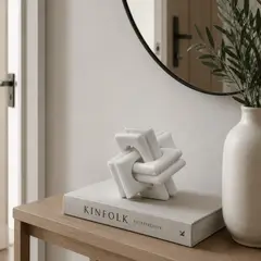 LAR DANIELSEN - Nudo decorativo de madera Knot , acabado natural blanco - Andrómeda