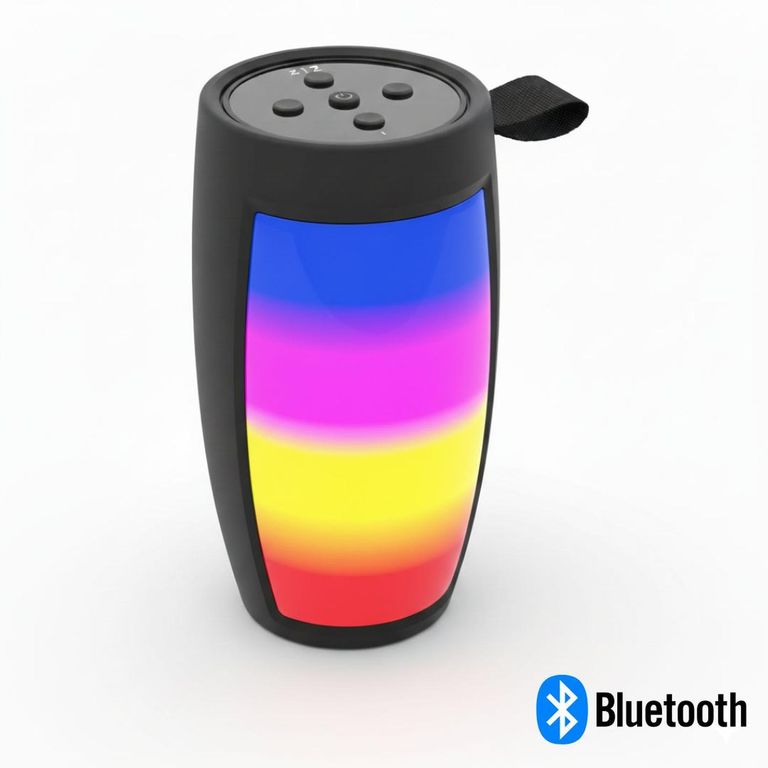 Parlante Portátil Bluetooth con Luz LED Multicolor USB Tarjeta TF y Radio FM