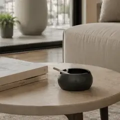 LAR DANIELSEN - Cenicero premium de cemento con diseño ejecutivo - negro