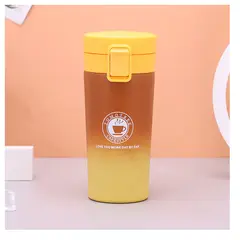 ZIMRAHYG - Taza De Café De Acero Inoxidable Taza De Agua Caliente 380ml Marrón Amarillo