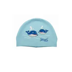 GENERICO - GORRO ELASTICO DE NATACIÓN NIÑOS- CELESTE DELFINES