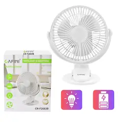 CAFINI - Ventilador Lampara de Escritorio Portátil Luz LED y Batería Recargable USB